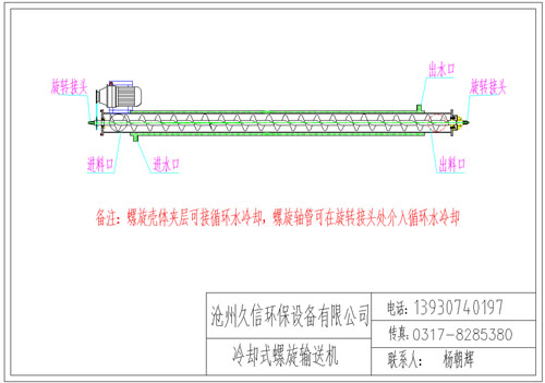 三台冷却螺旋输送机图纸设计